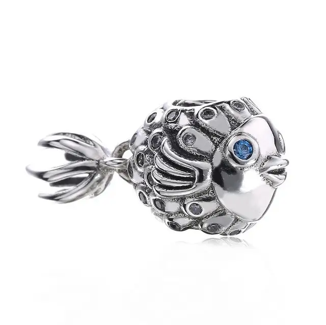 925 Sterling Silver Wonderful Fish Mosaic Blue Crystal Eye Beads 925 Sterling Silver Wonderful Fish Mosaic Blue Crystal Eye Beads Fits Pandora Style Bracelets Necklaces