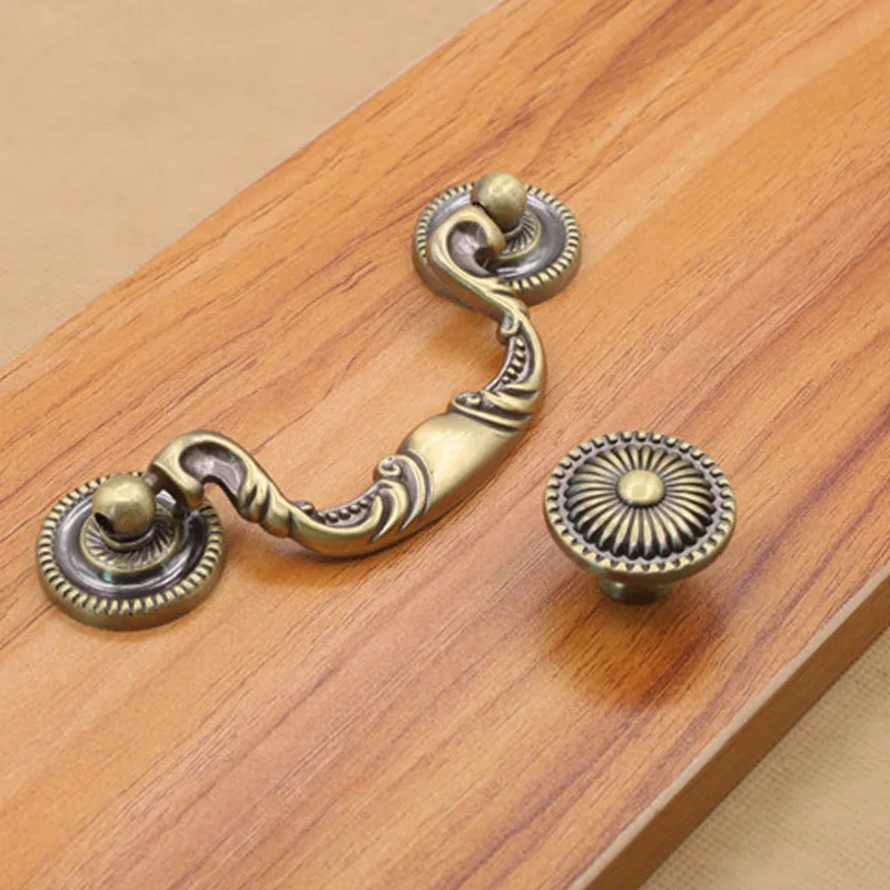 

5Pcs Retro Kitchen Cabinet Knobs Cupboard Door Handles Wardrobe Furniture Drawer Pulls QJS Shop