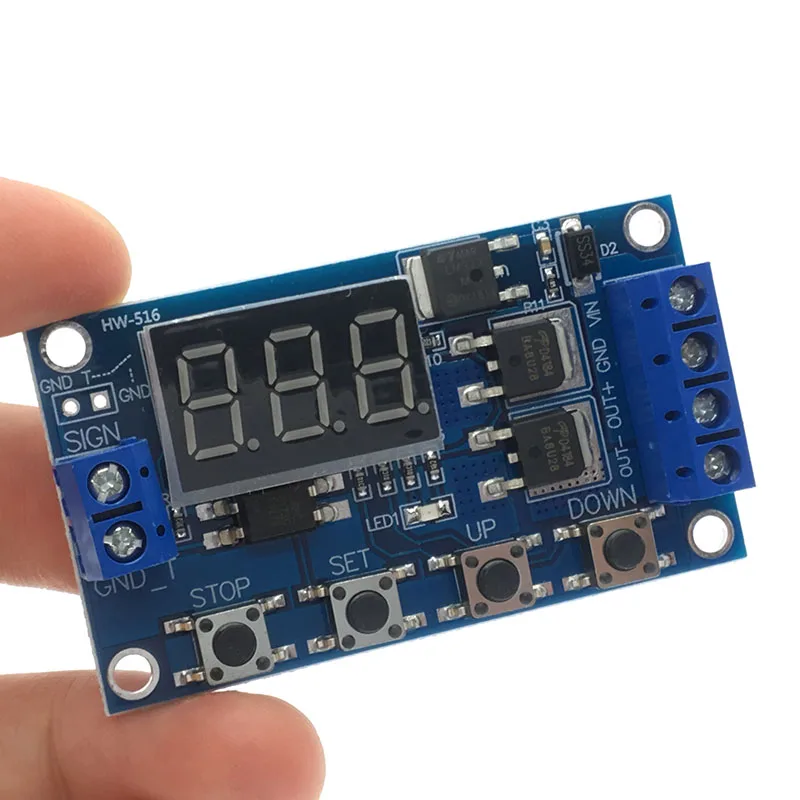 DC 12V 24V двойной МОП трубка светодиодный цифровой реле задержки времени цикл