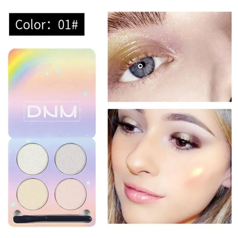 

4 Colors 1pc Highlighter Palette Base Illuminator Makeup Shimmer Baking Powder Highlight Face Contour Bronzer
