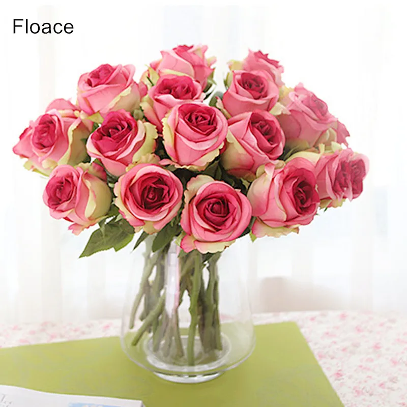 

Floace 11pcs/lot,Thai Royal Rose upscale artificial flowers silk flower roses home decoration flowers--no vase