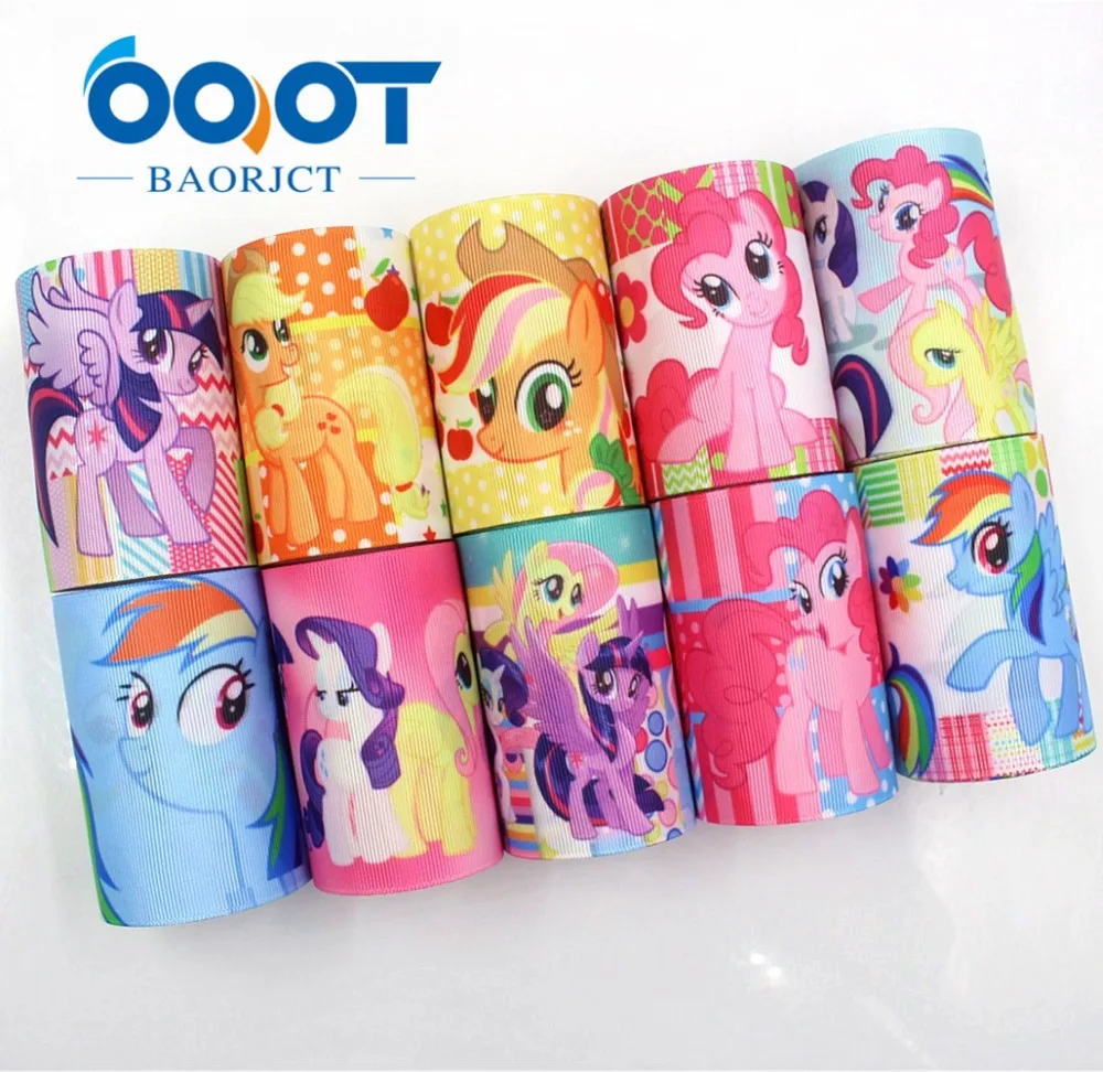 

3 inch 75mm Cartoon horse series Printed grosgrain ribbon , 10 yards DIY handmadeHair accessories Material wedding gift wrap