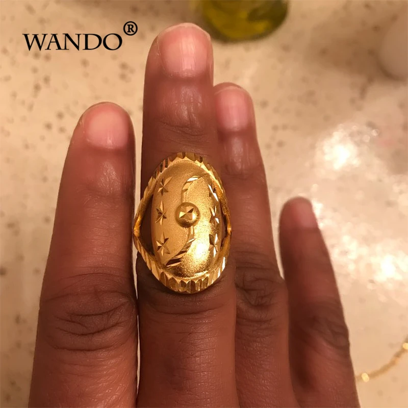 WANDO Нигерия Африка Erit omanwood удача золотой цвет Узор Свадебные кольца холодный цвет ювелирные изделия подарок для мужчин и wo мужчин