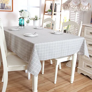 

Household geometric rectangular tea table tablecloth cotton and Linen Simple pastoral Tablecloth black white grid table cover
