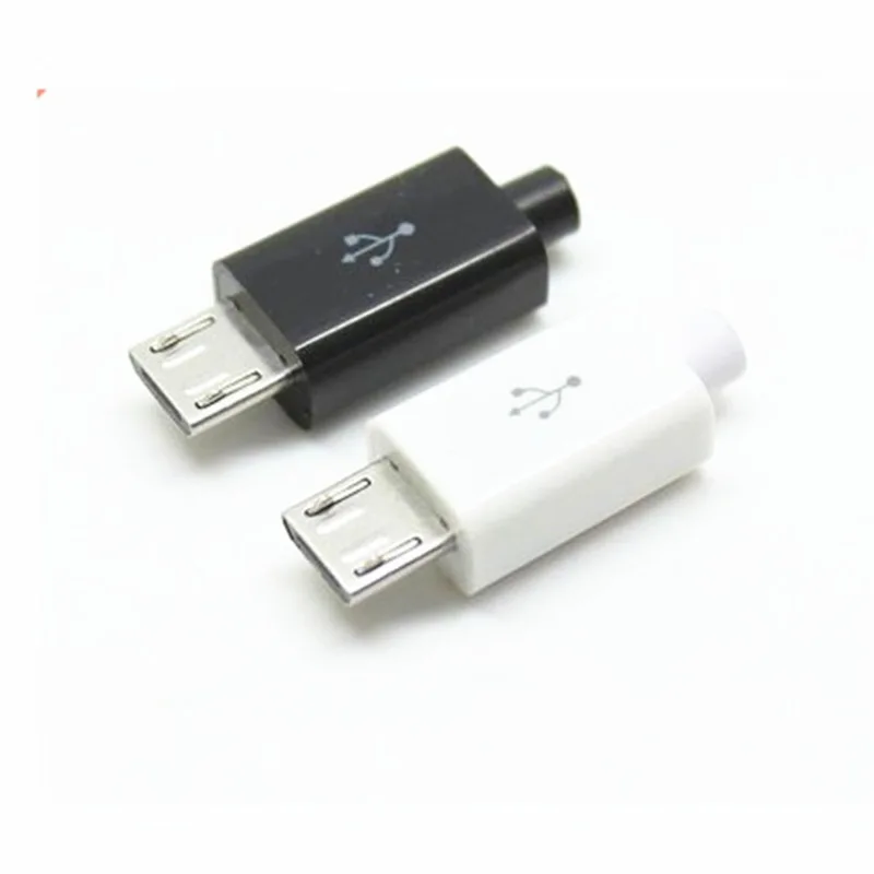 

10pcs Micro USB 5Pin Male connector plug Black/White welding Data OTG line interface DIY data cable accessories