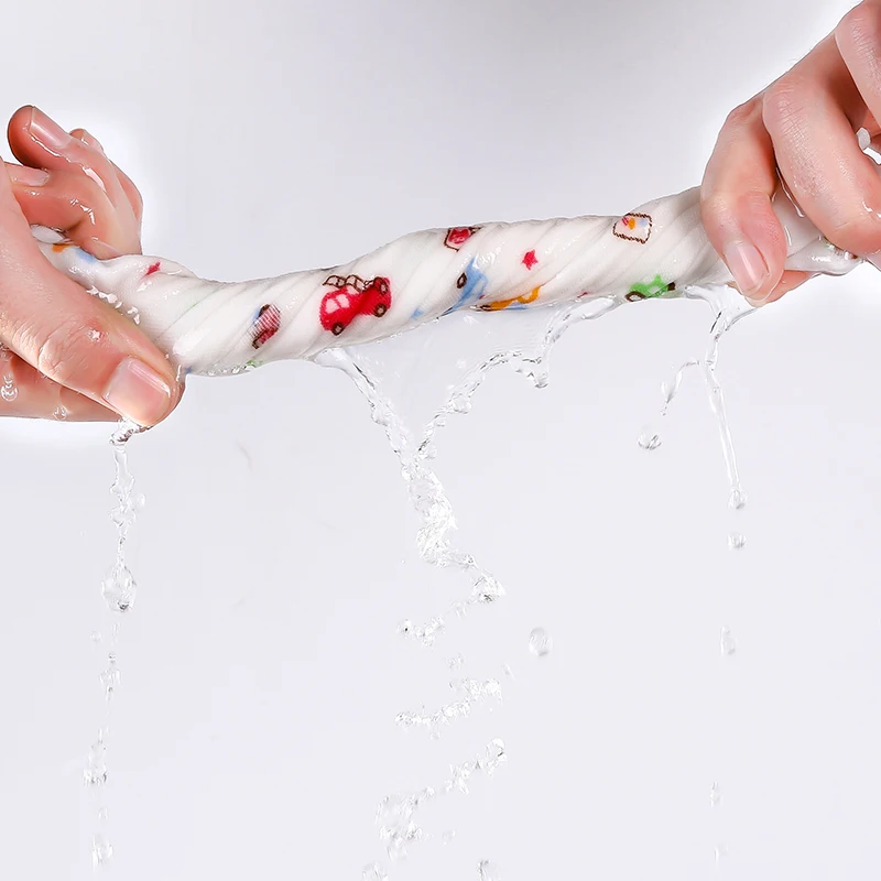 5pcs cotton gauze baby printed handkerchief saliva towel feeding cloth soft fluorescer-free 23*23CM