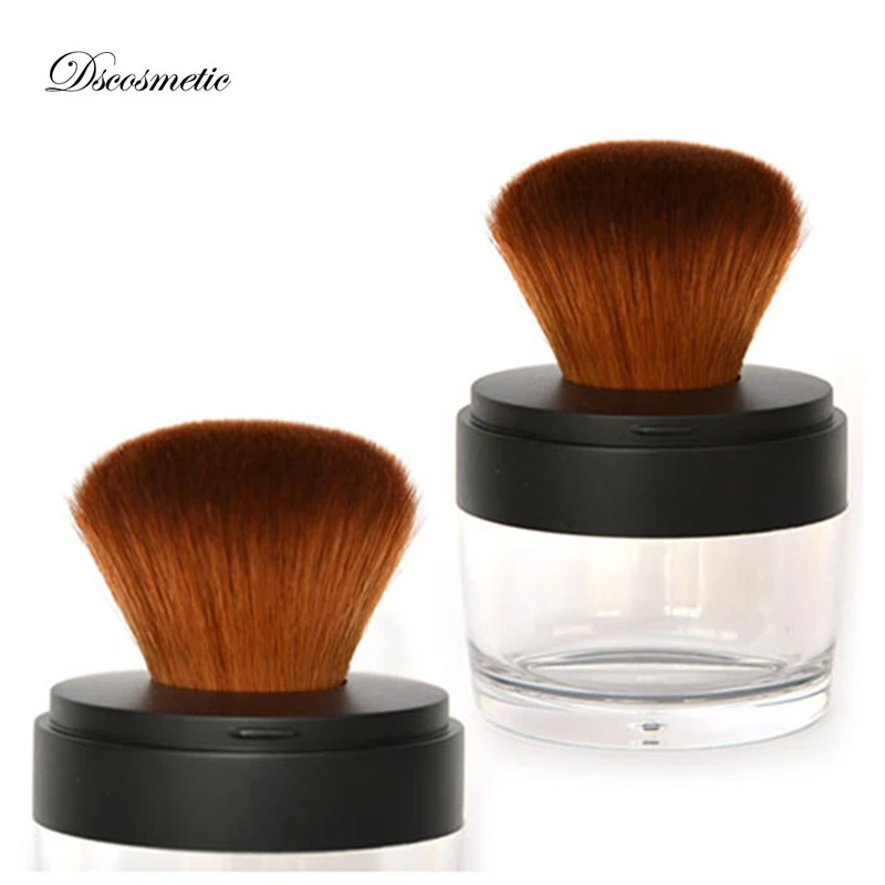 loose mineral powder brush puff jar foundation brush with powder brush