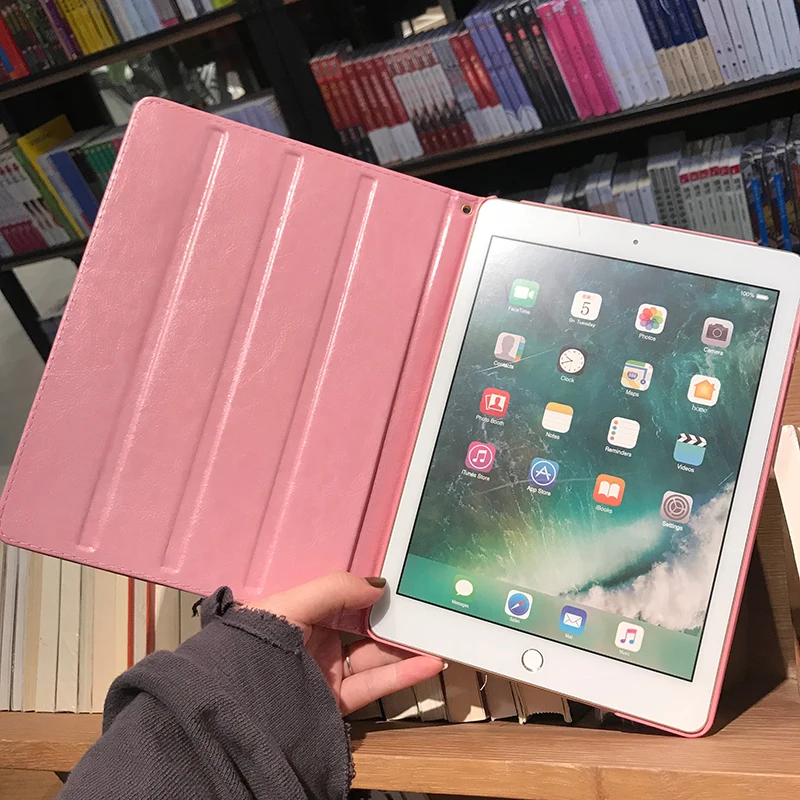 3D чехол с мультяшной вышивкой для Apple, ipad Air Pro, 10,5 дюймов, A1701'1709, чехол из искусственной кожи, Смарт-Чехол С Откидывающейся Крышкой