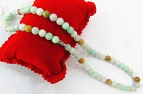 

bjc 0001447 Beautiful A Grade 100% Natural Rainbow Jade/Jadeite Lucky Beads Necklace