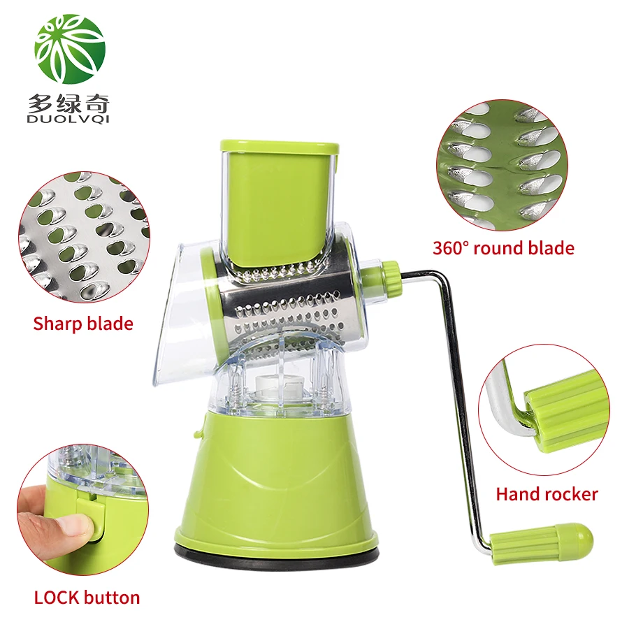 DUOLVQI Manual Vegetable Cutter Slicer Kitchen Accessories Multifunctional Round Mandoline Slicer Potato Cheese Kitchen Gadgets - Image 2