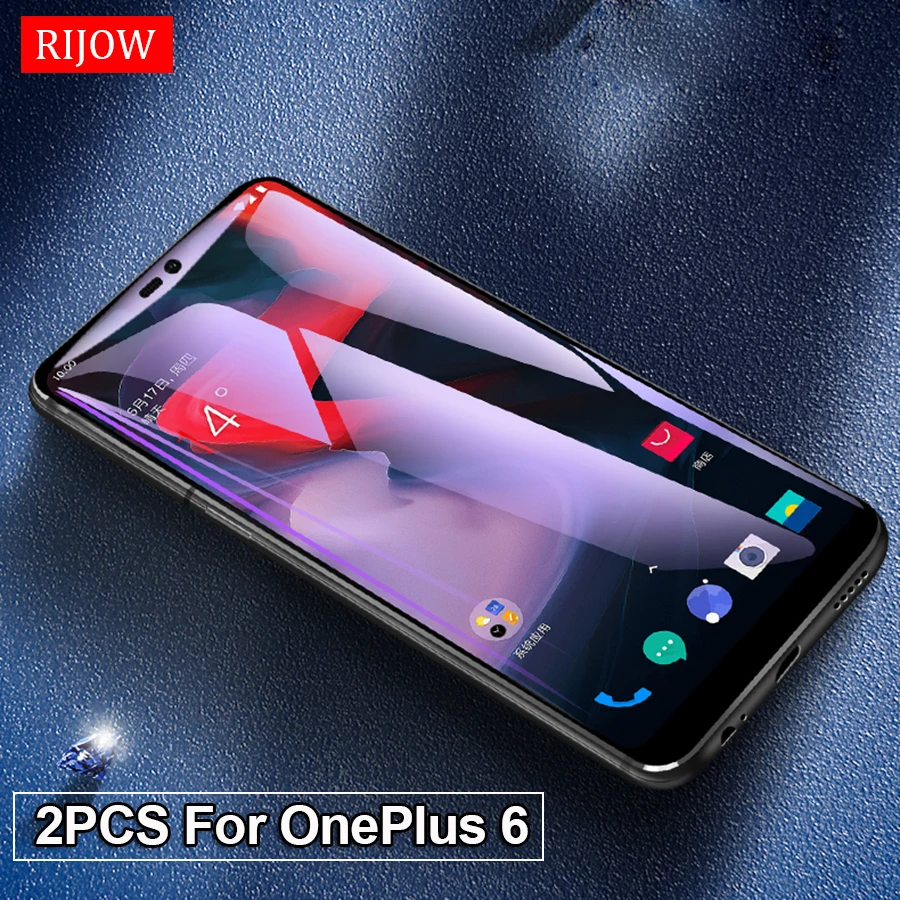 

2Pcs Glass For OnePlus 6 Tempered Glass One Plus 6 6T Screen Protector Film 2.5D Color Full Cover Screen OnePlus6t Plus 6 Glass
