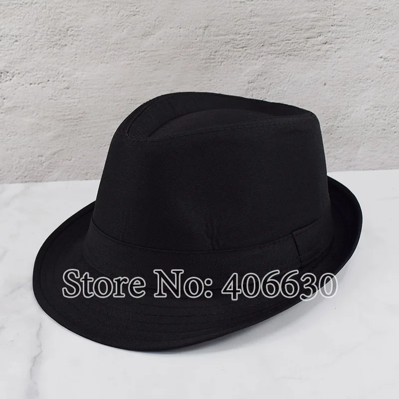 Черные фетровые шляпы для мужчин Chapeu Masculino Панама белый Трилби Джаз шапки Гангстерские Шляпы MEDB003 - Цвет: black