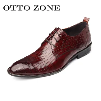 

New OTTO Men Shoes Handmade Oxford Retro Shoes Genuine Crocodile Cow Leather Lace-Up Classic Designer Platform Shoe man footwear