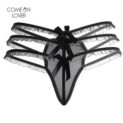 Comeonlover экзотический секс Трусики для женщин 3 цвета Strappy спинки сетки Нижнее Бельё для девочек Для женщин лучшие продажи плюс Размеры