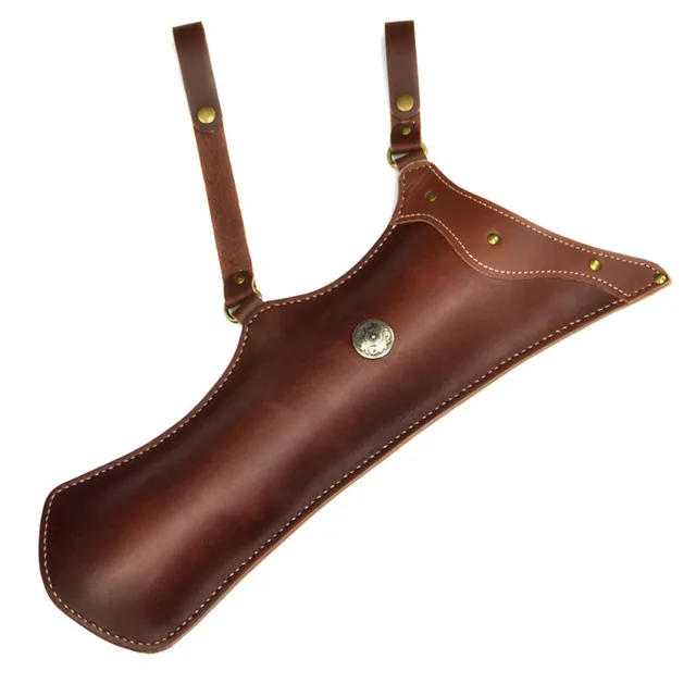 US $69.66 Hand Crafted Thickness Head Layer Cowhide Leather Archery Quiver Hang Waist Black