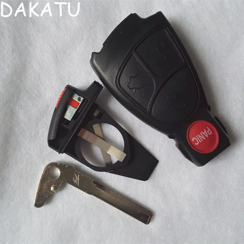

DAKATU 3+1 Buttons Remote Keyless Smart Key FOB Case Shell 4 Buttons For Mercedes Benz W220 ML350 +Battery Holder+Key Blade