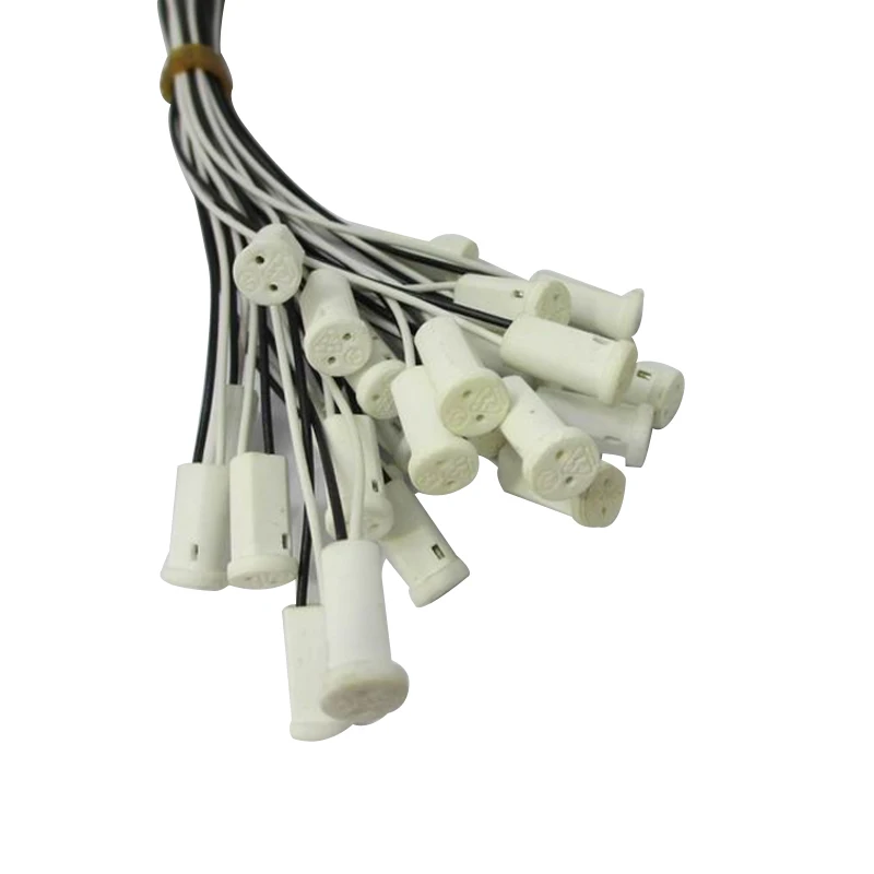 

10PCS/LOT G4 Base g4 Socket plug special ceramic g4 Holder Head Wire Connector G4 ceramics Lampholders base