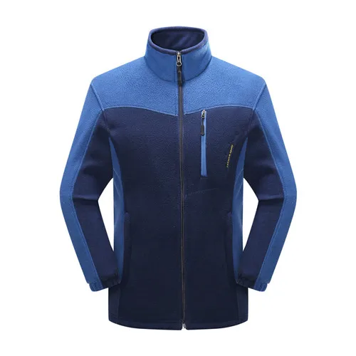 TACVASEN нагретой куртки Для мужчин Пеший Туризм флисовая куртка ветрозащитный, альпинизм куртка с карманом Спорт на открытом воздухе зимняя мягкая куртка - Цвет: Men Dark Blue