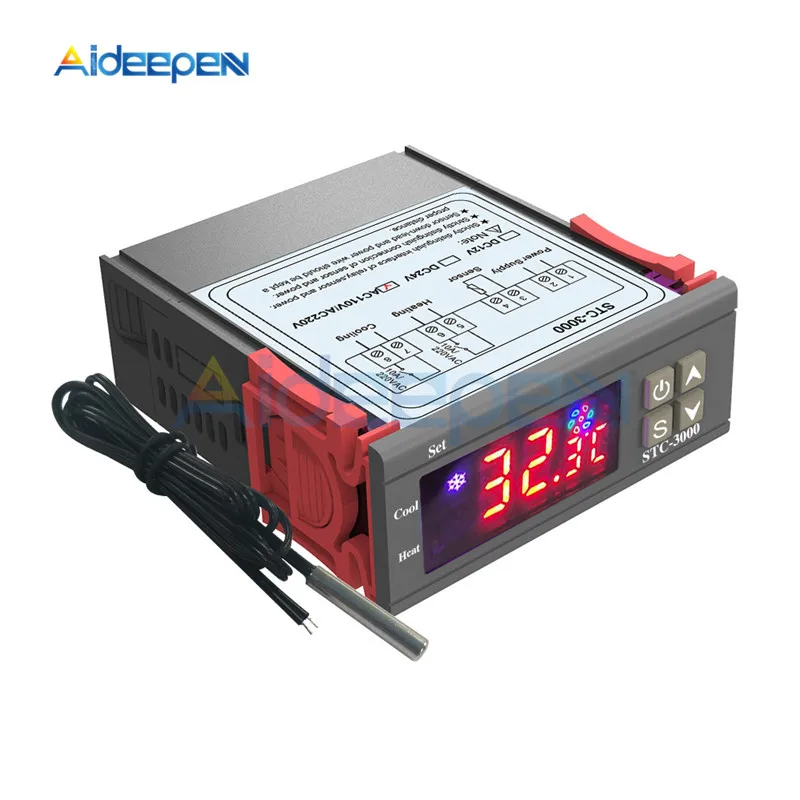 AC 110-220V DC 12 V-72 V STC-100 STC-1000 SHT2000 STC-3000 Цифровой термостат регулятор температуры термометр датчик гигрометр - Цвет: STC-3000 DC 24V