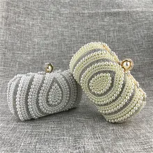 Женская модная Роскошная вечерняя сумочка-клатч с кристаллами и жемчугом; женская элегантная сумочка для свадебной вечеринки; женская сумочка;