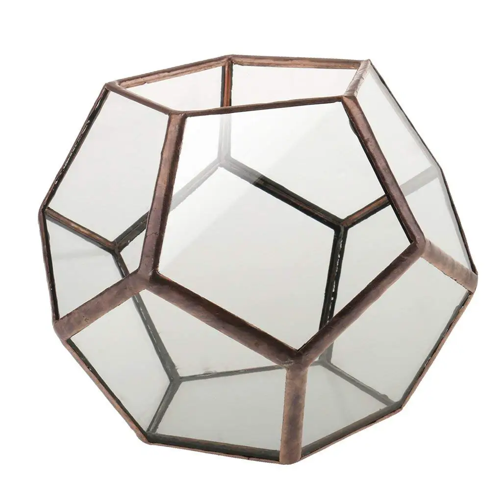 Декоративная стеклянная ваза прозрачный алмаз геометрическая форма модный орнамент для дома свадьба-медь 2, 10x10x10 см