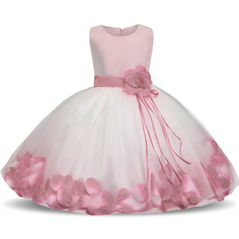 Baby Flower Baby Girl Christening Gown Baptism Clothes Newborn Baby Girl 1 Year Birthday Dress Infant Party Dresses Wear