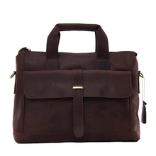 ROCKCOW Antique Style Genuine Leather Mens Briefcase Messenger Bag Laptop Shoulder Bag 9075