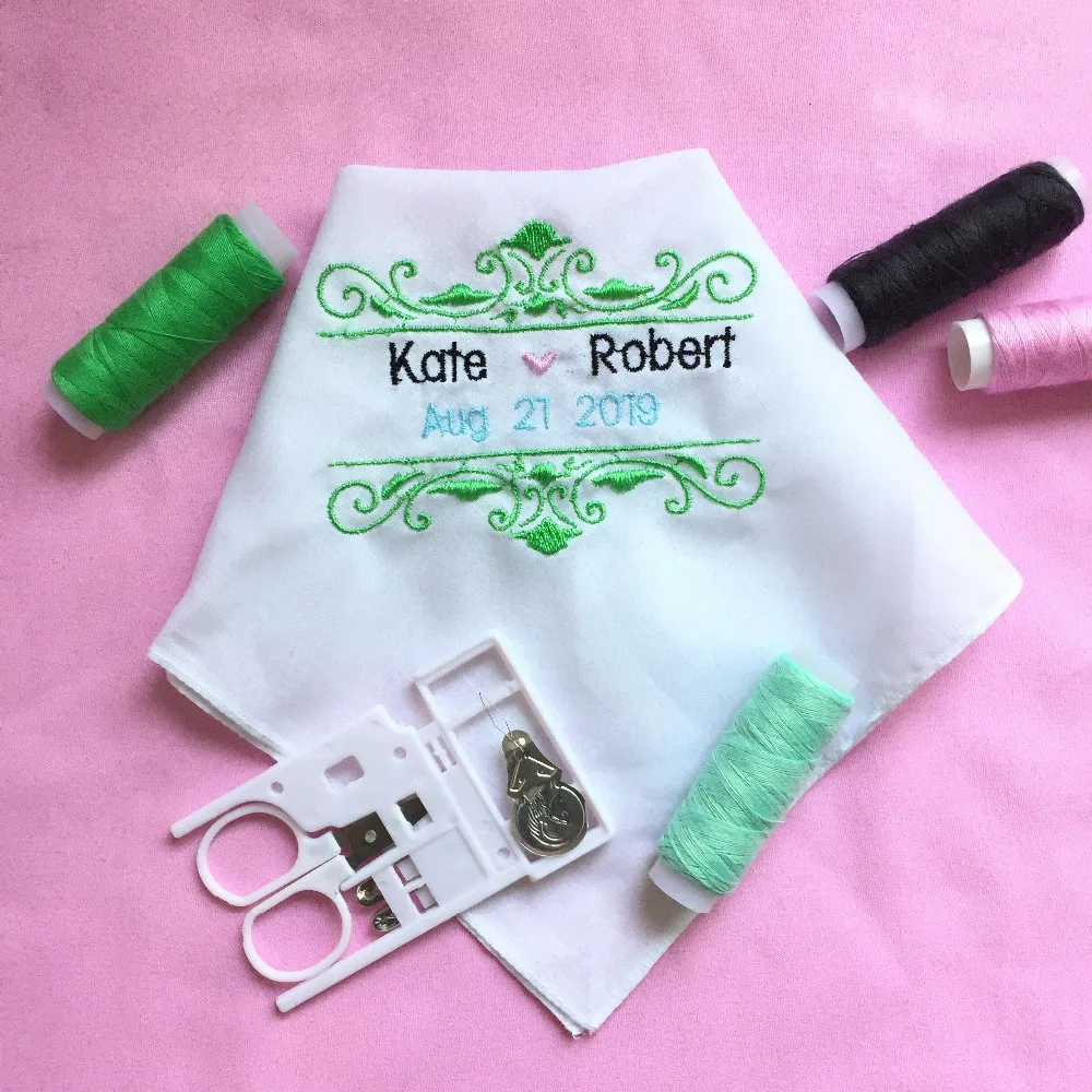 

Custom Name and Date Handkerchief, Groom Pocket Handkerchief, Personalized Wedding Gift