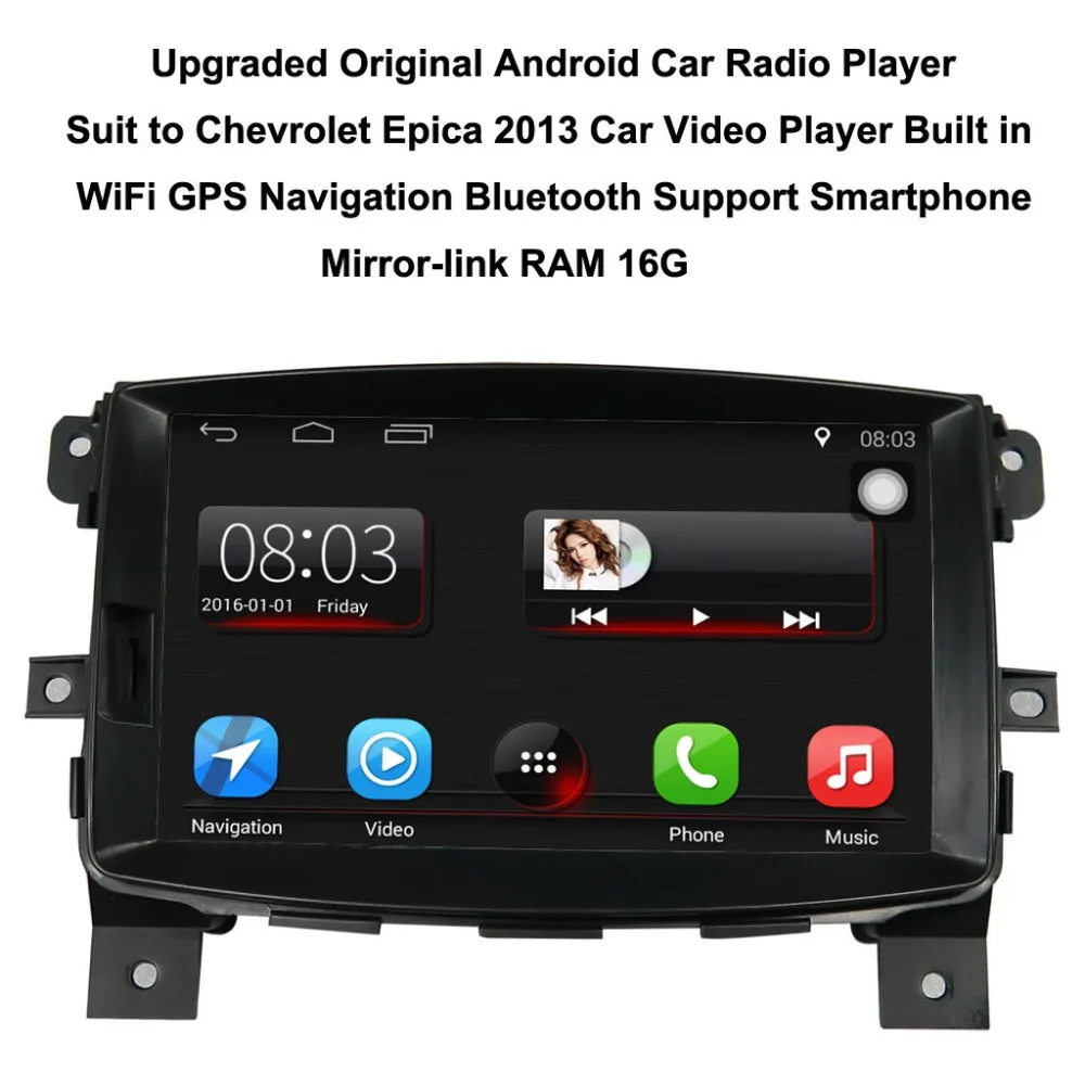Clearance 7 inch Android 7.1 Car GPS Navigation for Chevrolet Epica 2003 Car Video Player Bluetooth Mirror-link Upgraded Original Radio 4