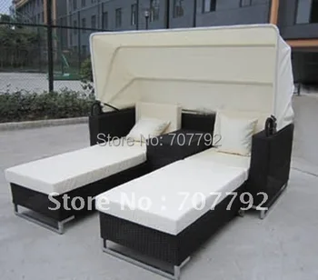 

Urban new style double bed rattan outdoor lounger