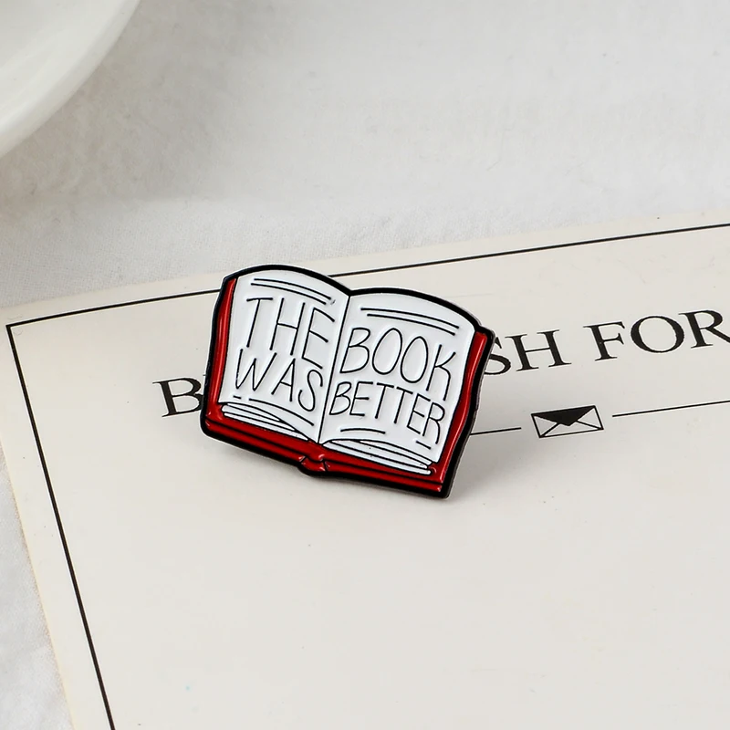 The better book Brooch Literary Enamel Pins Badge Love Reading books