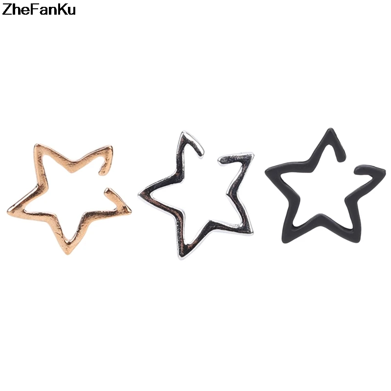 

1 Piece 2019 Fashion Lady Girl Fashion Simple Cute Style 3 Colors Star Ear Clip Earrings Jewelry Gift