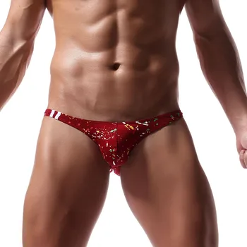 

AIIOU Cotton Men Underwear Sexy Briefs Breathable gay Print Underpants Men Bikini Briefs Male Erotic Jockstraps Underwear