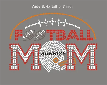 

20pcs football mom customized design hot fix motif, iron on transfer motif, hot fix rhinestone motif High quality
