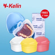 2018 НОВЫЙ Y-kelin коробка для зубного протеза Высокое качество Чехол полных протезов для замачивания контейнер для протеза Ванная коробка 4 цвета бесплатные подарки