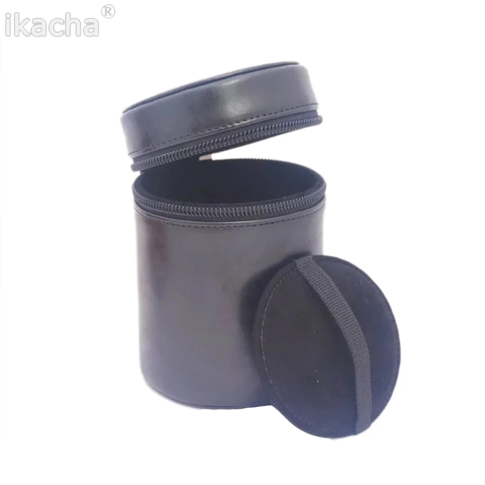 S Size Camera Lens Bag PU Leather Case Suitable for Canon Nikon Sony Pentax Fujifilm Tamron Lens Pocket 
