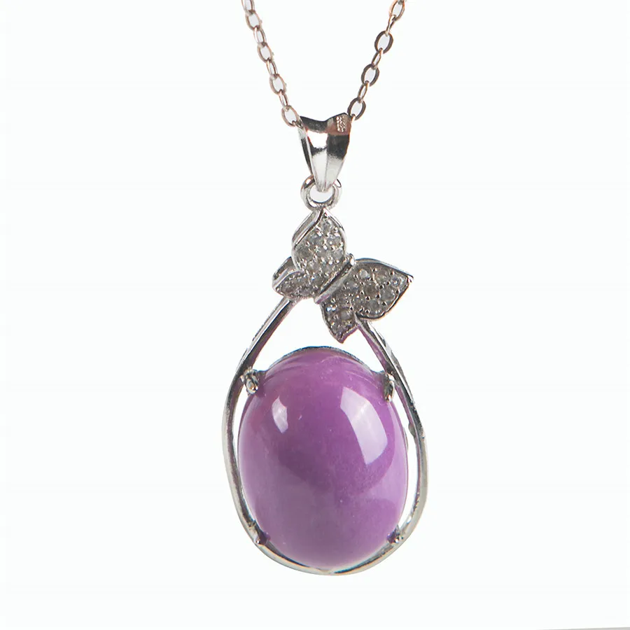 

Genuine Phosphosiderite Purple Stone Women Lady Crystal Fashion Pendant