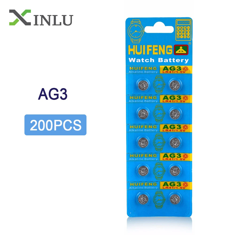 1 партия = 20 пачек = 200 шт. AG3 SR41SW LR736 GP192 SR41 1,5 V Щелочная Кнопочная батарея монета Батарея для часов, duct Fan