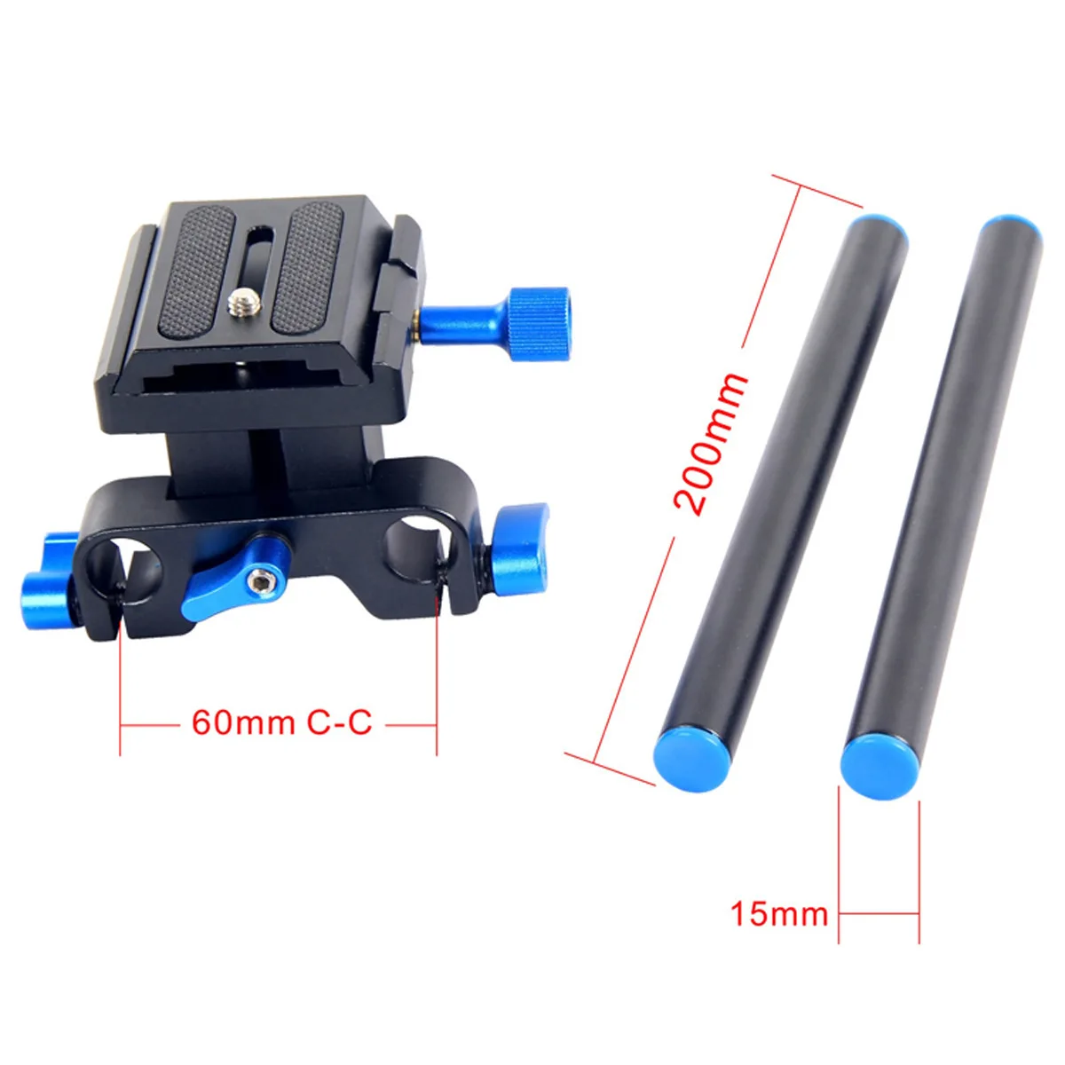 

15mm Rail Rod Support System Baseplate Mount with 1/4"Screw Plate NEW V5B9 for Canon DSLR Follow Focus Rig 5D2 5D 5D3 7D