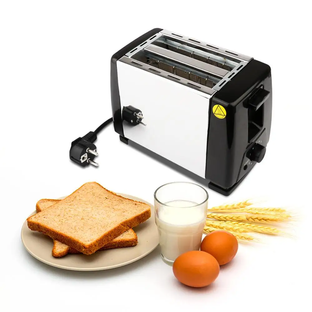 

2 Slices Stainless steel Automatic Fast Heating Bread Toaster Household Breakfast Maker Removable Chip Tray Home Appliance EU