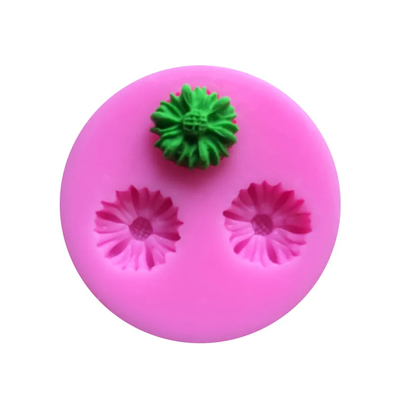 DIY Mini Little 3 Sun Flowers Silicone Fondant Mould Chocolate Mold