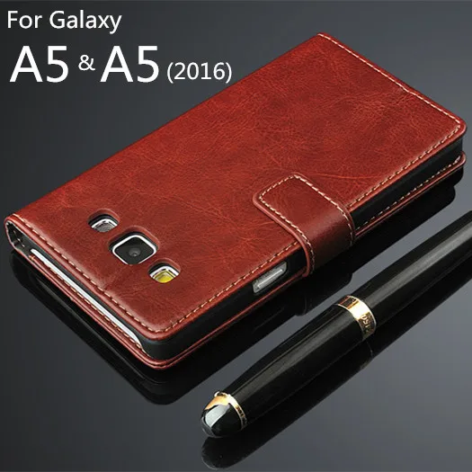 

For Fundas Samsung A5 High Quality Flip Cover Magnetic Holster PU Leather phone case For Samsung Galaxy A5 2016 A510F A5100