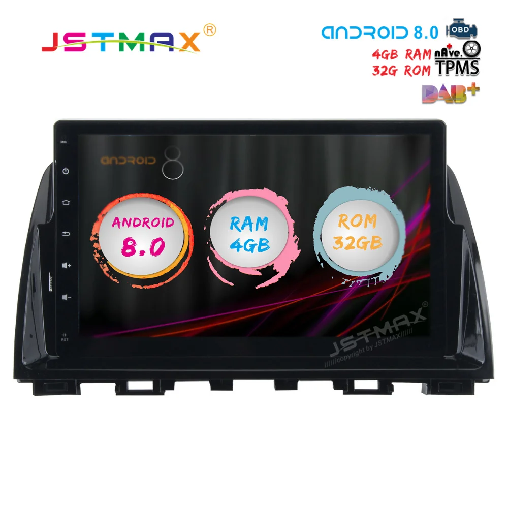 Автомобильный мультимедийный плеер JSTMAX на Android 10 2 с GPS для Mazda 6 Atenza 8 0 ядер 4 Гб + 32