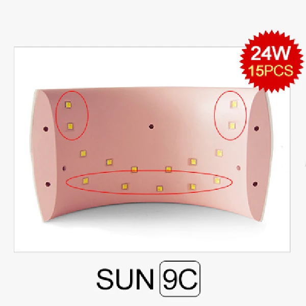 SUNUV SUN9c Плюс 36 Вт 18 Светодиодов УФ-СВЕТОДИОДОВ светильник Ногтя ногтей сушилка для Всех Гели с 30 s/60 s Прекрасно Флэш-решение - Цвет: 24W 9C EU Plug