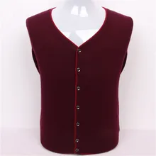 Новое поступление чистый козел кашемир v-образным вырезом вязать мужская повседневная однобортная толстый свитер одноцветное 5 видов цветов S/3XL