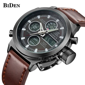 

2018 New BIDEN Brand Luxury Men Watches Military Dual Display Quartz Digital Led Clock Waterproof Sport Watch relogio masculino