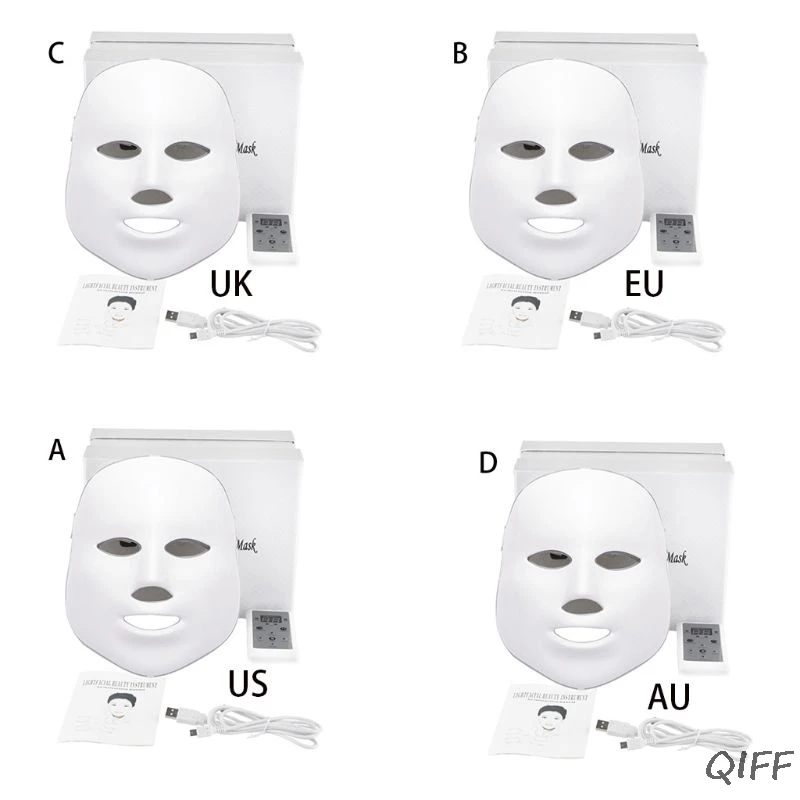 

LED Light Facial Mask Therapy 7 Colors Skin Rejuvenation Acne Treatment Anti-Wrinkle Beauty Whitening Instrument Face Care