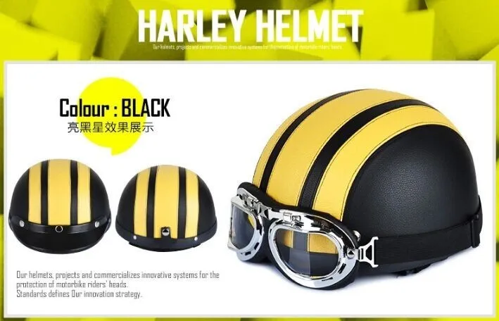 Мотоциклетные винтажные шлемы, велосипедные шлемы, открытый полулицевой шлем с козырьком, защитные шлемы 56-60 см
