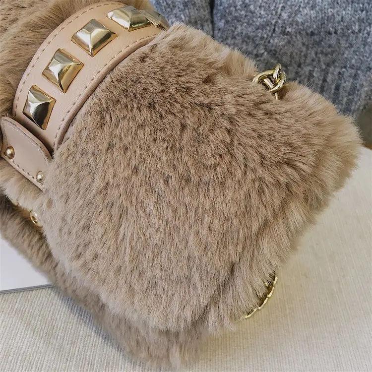 Новая зимняя маленькая сумка через плечо женская сумка высокого качества Женская плюшевая сумка через плечо Повседневная модная сумка клатч из искусственной кожи