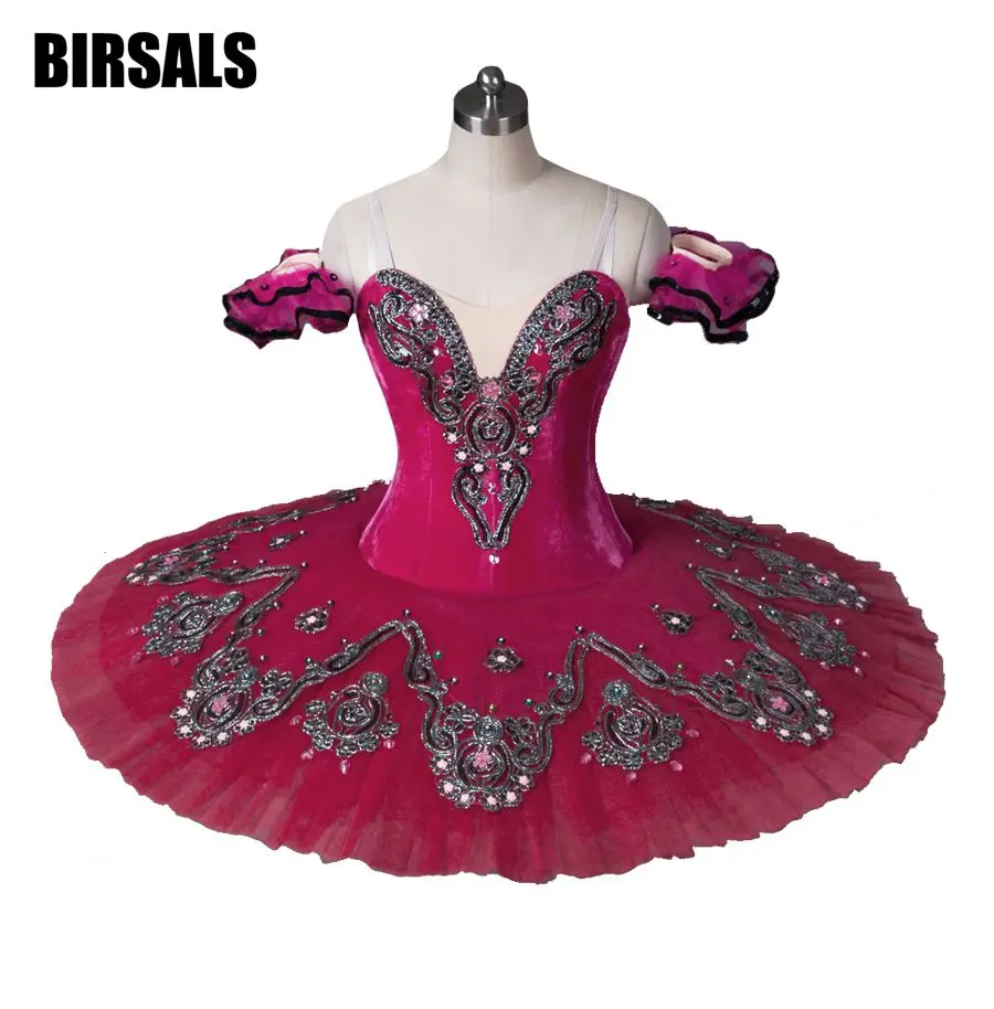 Customized Rose red Classical Ballet Tutu Professional Ballerina Dance CostumeBT8993D